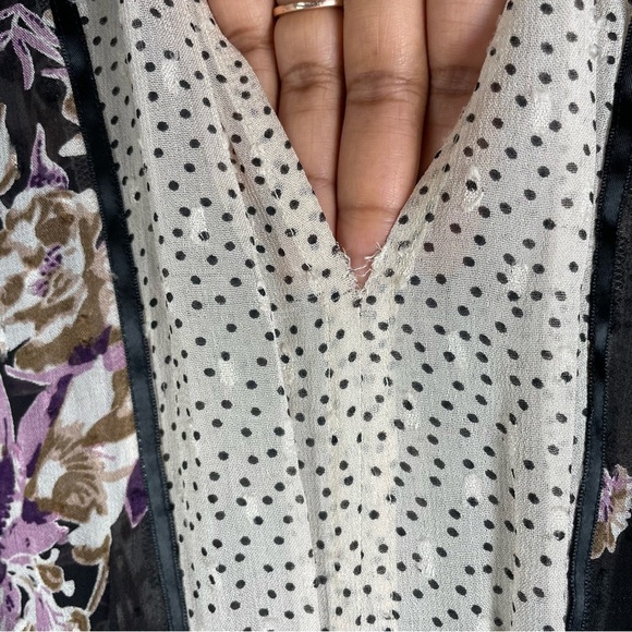 byTiMo L Romantic Goth Dark Boho Cottage Floral Ruffle Long Sleeve Sheer Dress - Picture 7 of 15